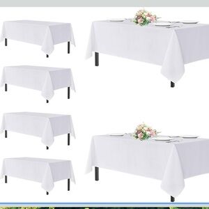 5 White Tablecloths 70 x 120.  Item over 5 lbs - $5 Extra Shipping
